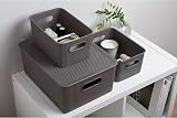 TATAY 15 L Plastic Storage Basket Baobab Grey Integrated Handles view 4