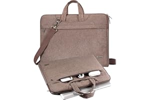 V Voova Laptop Bag 17 17.3 inch with Shoulder Strap & Handle, Waterproof Laptop Case Sleeve Compatible with 17-18 Inch HP Acer Asus Dell Lenovo, Slim Briefcase Computer Cover for Men Women, Khaki