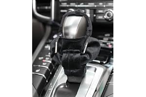 ESEWALAS Fashionable Sweater Design Car Gear Shift Cover,Gear Stick Cover,Universal Fit Shift Gear Cover,Shift Cover for Car,Soft Shift Knob Cover Interior Decor Accessories (Black)