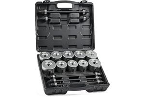 Orion Motor Tech Bushing Press Kit, 27pc Pull and Press Sleeve Kit for LCV HGV Engine Cars Vehicles with 22 Press Sleeves, Seal Bearing Bushing Removal Tool Kit with 5 Pulling Spindles with Nuts Case