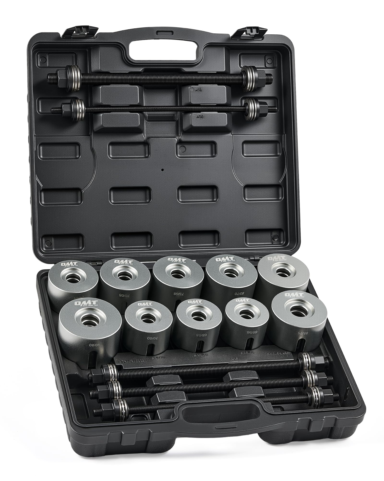 Photo 1 of ** UNCLEAN**Orion Motor Tech Bushing Press Kit, 27pc Pull and Press Sleeve Kit for LCV HGV Engine Cars Vehicles with 22 Press Sleeves, Seal Bearing Bushing Removal Tool Kit with 5 Pulling Spindles with Nuts Case