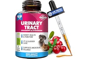 BELOVED PETS Cat & Dog Urinary Tract Infection Treatment & Natural UTI Medicine Cranberry & D-Mannose -Kidney+Bladder Support - Best Incontinence, Bladder Stones - Pet Renal Health & Care Drops