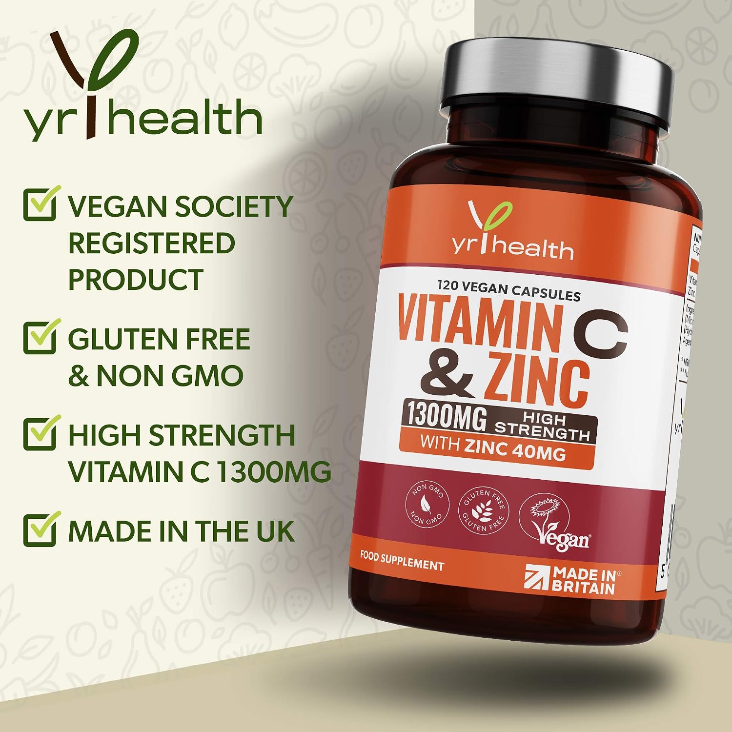 Vitamin C 1300mg and Zinc 40mg High Strength, VIT C and Zinc for Maintenance of Normal Immune System - Image 3