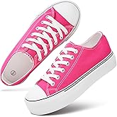 hash bubbie Platform Sneakers for Women White Platform Shoes Low Top Tennis Shoes Non Slip Black Fashion Canvas Sneakers