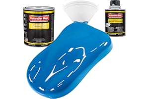 Restoration Shop - Speed Blue Acrylic Enamel Auto Paint - Complete Quart Paint Kit - Professional Single Stage High Gloss Automotive, Car, Truck, Equipment Coating, 8:1 Mix Ratio, 2.8 VOC