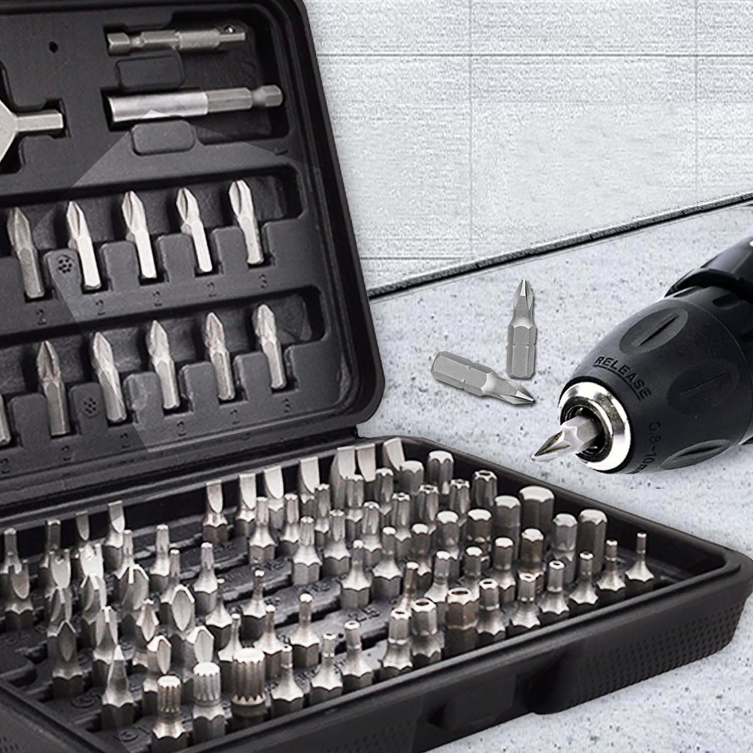 Powerland Bit de sécurité Premium Set de 100 pièces en acier au chrome vanadium Kit-Tamper Security Set PS001