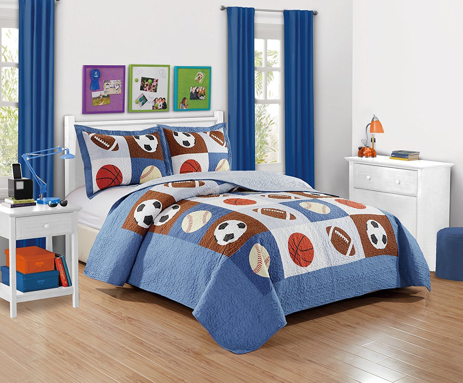 Linen Plus Twin Size 2pc Quilted Bedspread Set Sports ...