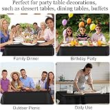 PLULON 2Pcs Black Table Cover 137 x 274 cm PEVA Waterproof Rectangle view 4