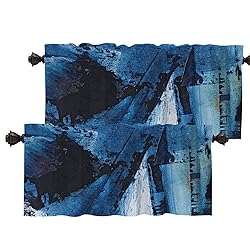 Batmerry Abstract Art Modern Kitchen Valances Half