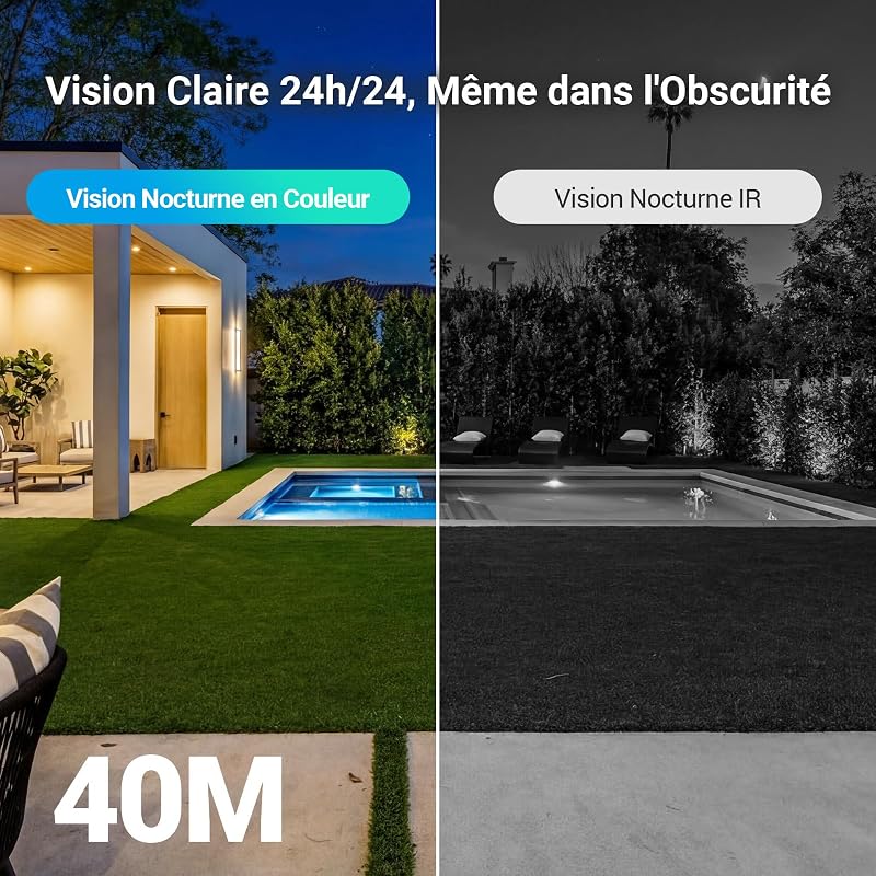 6MP(3MP+3MP) Caméra Surveillance Extérieur à Double Objectif, C9c 2K
