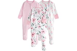 Yoofoss Baby Pajamas 100% Cotton Baby Sleepers for Newborn 0-3 3-6 6-9 Months Boys Girl Clothes 3pcs Footed PJs