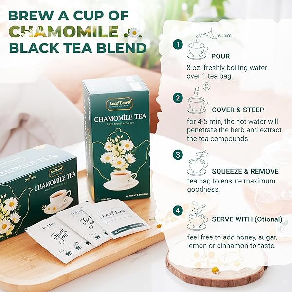 PREMIUM CHAMOMILE AND BLACK TEA – 120 TEA BAGS CHAMOMILE FLOWERS FOR RELAXATION, UNIQUE BLEND OF BLACK TEA, MANZANILLA TEA BAGS CALMS YOUR NERVES, SUPPORTS HEALTHY DIGESTION