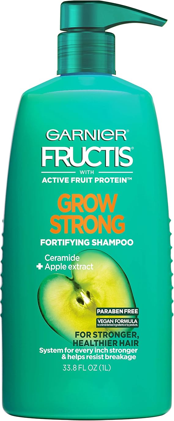 Garnier Fructis Grow Strong Shampoo, Apple Extract, 33.8 fl. oz