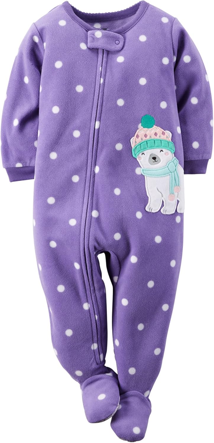 Carter's Girls' 1 Pc Fleece Footed Blanket Sleeper Pajamas