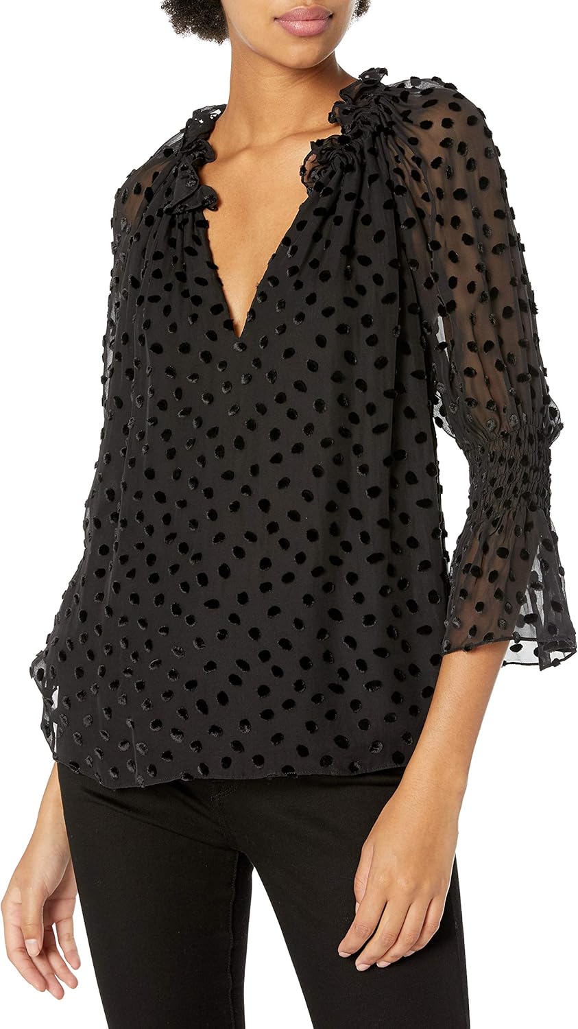 velvet polka dot top