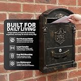 ZENO Bronze Wall Mounted Post Box Large Letter Box with 2 Keys view 6