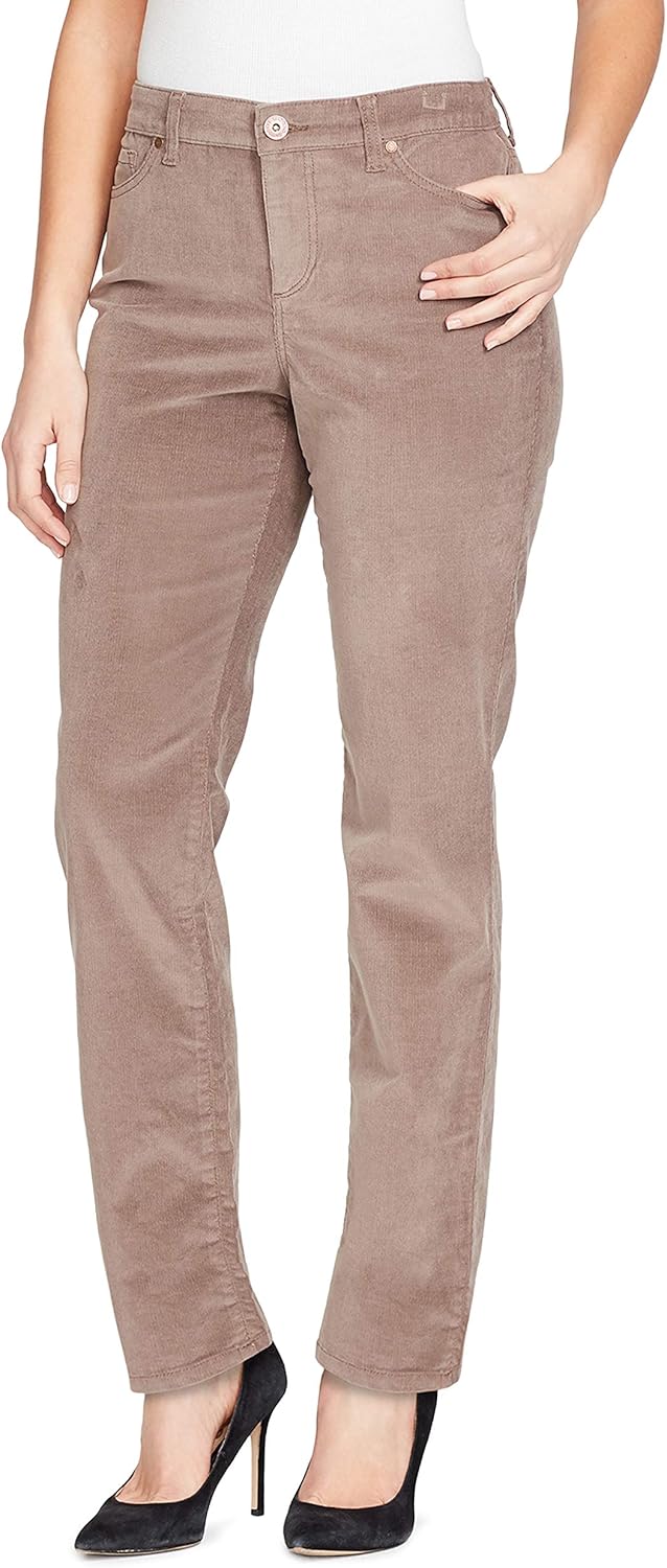 Bandolino Women's Mandie Fine Stretch Corduroy Pant, Falcon Taupe, 10