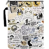 Romantasy Dark Academia Dragons Book Sleeve for Book Lovers Women, Fantasy Novel Reader Inspired Book Cover Gifts for Librarian, Paperback Sleeve with Zipper and Front Pocket 9x12 Inch