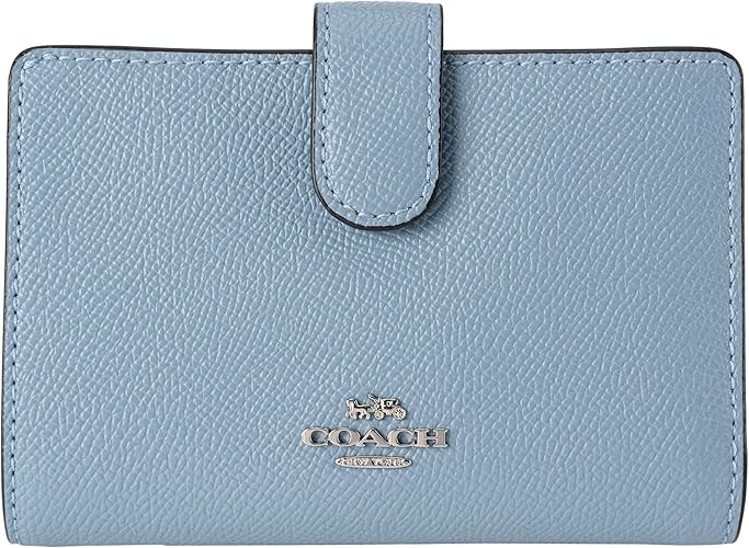 Amazon コーチ アウトレット Coach Outlet 2つ折り財布 Sls クロスグレイン ブルー 青 シルバー 並行輸入品 財布