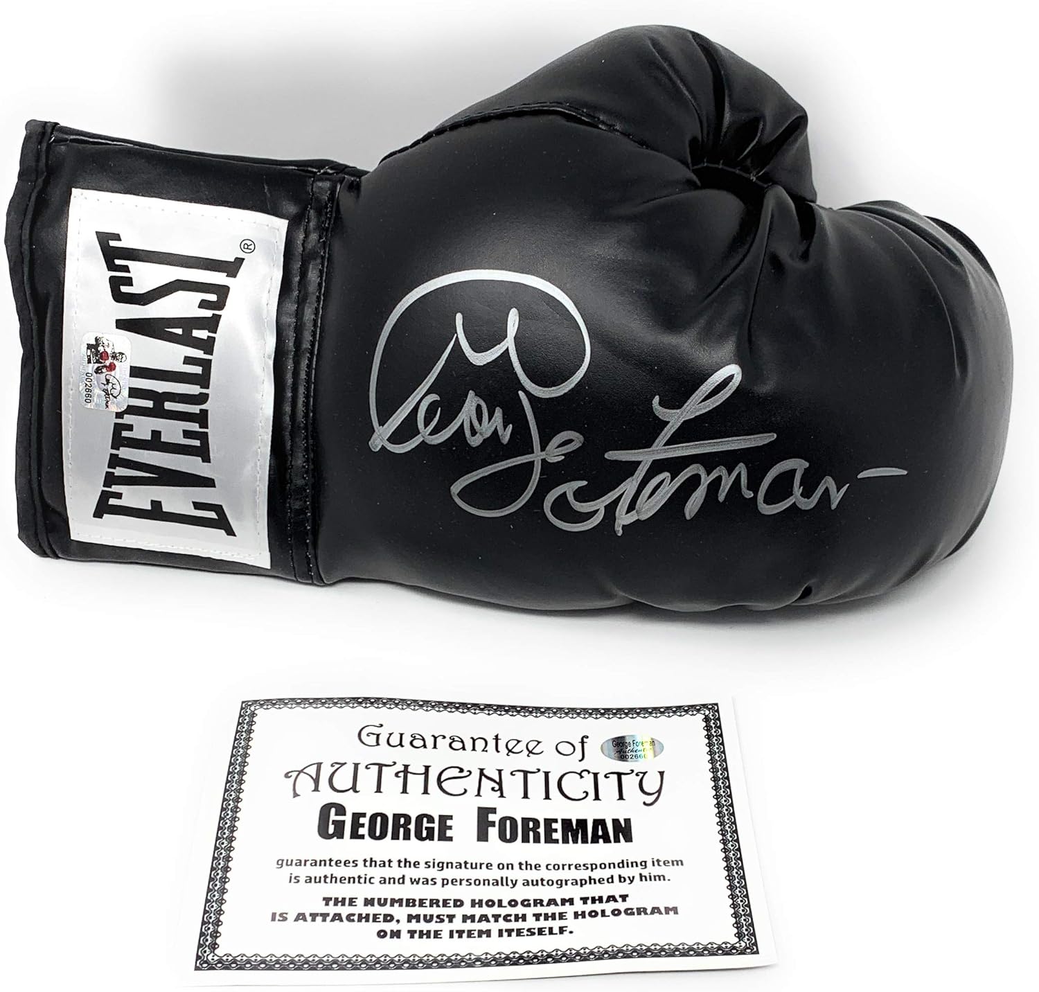George Foreman Signed Autograph Boxing Glove Black Foreman Authentic Certified