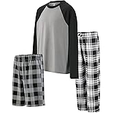 US Angels Boys Pajamas Set | 3-Piece Pant, Shirt, Shorts Sleepwear Pjs for Kids | Loose Fit, Soft, Breathable