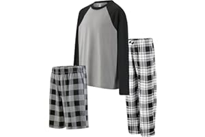 US Angels Boys Pajamas Set, 3-Piece Boys’ Sleepwear Pjs, Loose Fit, Soft, Breathable, Teens and Kids - Size 7-8, 10-12, 14-16