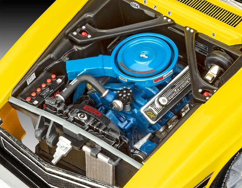 Modelismo I '70 Shelby Mustang GT500 I Kit de construcción I Escala 1:25 I 120 piezas I Juego de manualidades a partir de 12 años I Modelo detallado I Coche deportivo I Auténtica réplica