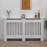 Vivo Technologies Radiator Cover White Large MDF Slat Shelf 152x82x19 cm view 2