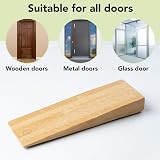 BAM BOO BOX Bamboo Door Stoppers Non-Slip Rubber Base Set of 2 Wooden Door view 2