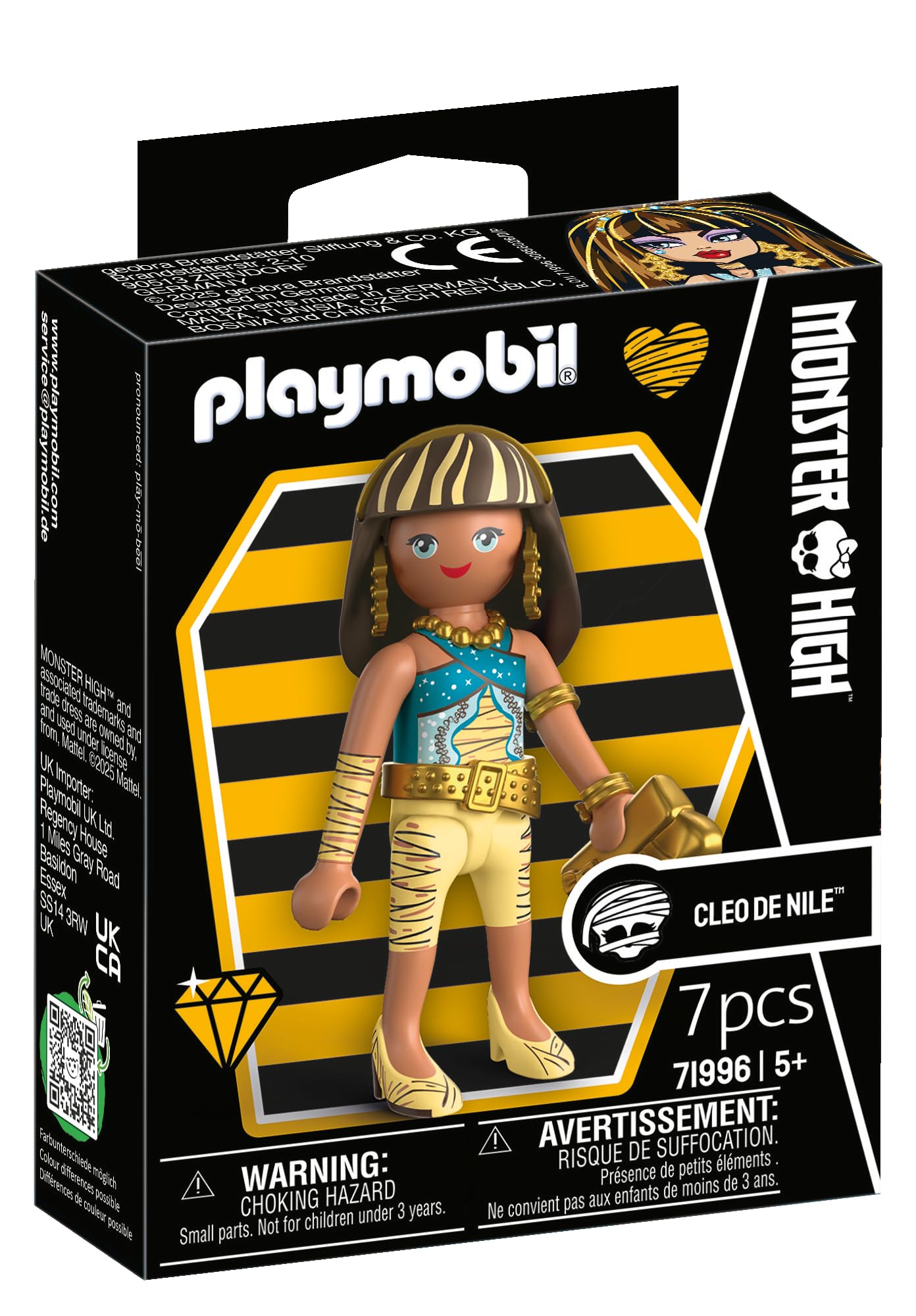 PLAYMOBIL | Monster High | Cleo de Nile | Figurenset für mystische Rollenspiele & Halloween-Feiern | Mit ägyptischen Accessoires & Zubehör | Ideal für Kinder ab 5 Jahren | 71996