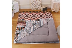 PRITIY Futon Mattress Cover with Zipper Queen, Futon Covers 100% Cotton Washable Japanese Futon Mattress Cover Soft Skin-Friendly Without Shrinking Futon Floor Mattress Cover