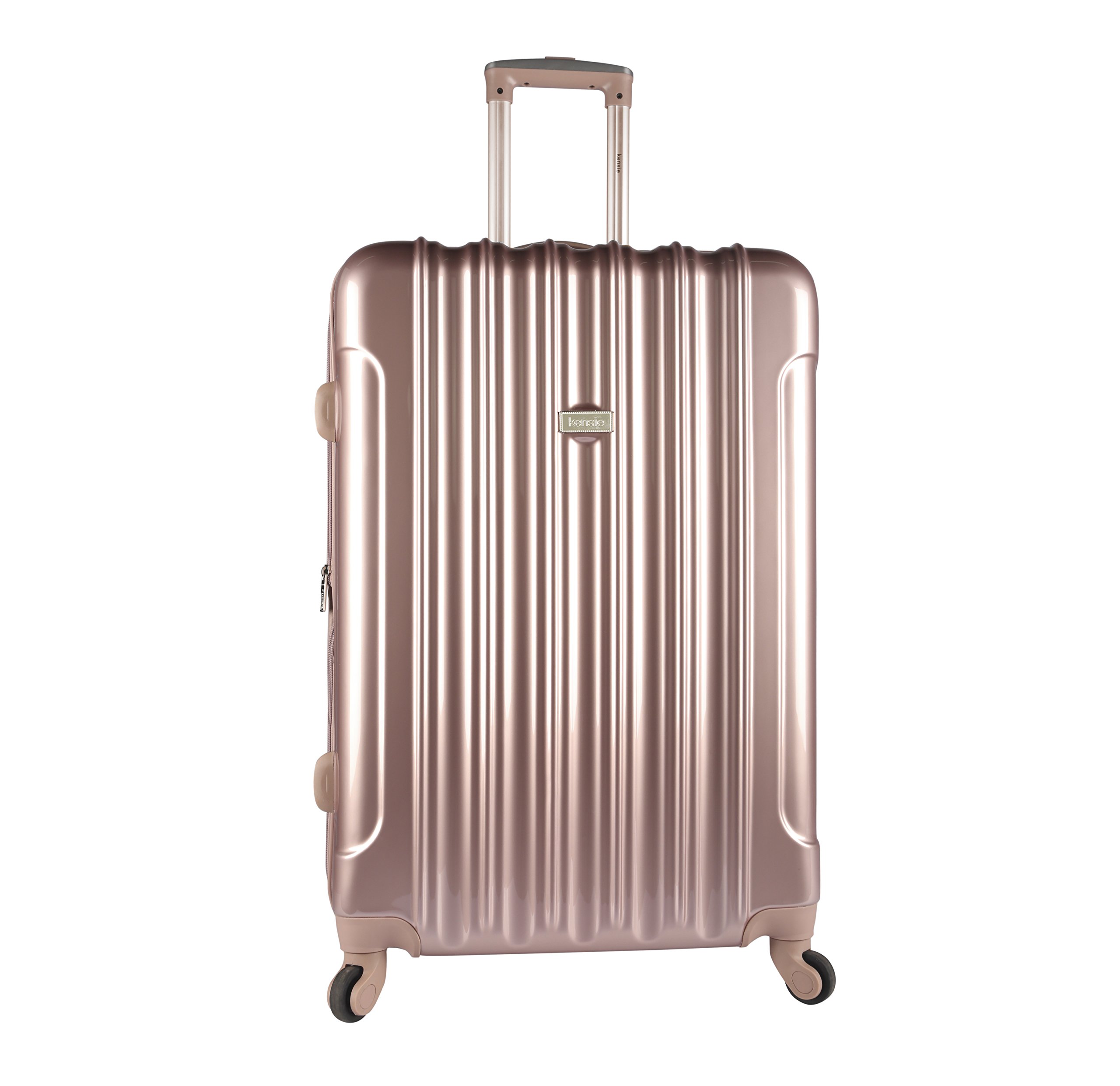 kensie Women's Alma Hardside Spinner Luggage, Rose Gold, 3-Piece Set (20/24/28)