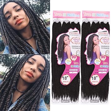 Julyqueen 2pack 4 2pack 18 Senegalese Twist Crochet Hair 3pcs