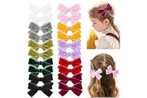 AYESHA Velvet Bows for Toddler Girls Velvet Hair Clips for Baby Girls Christmas Hair Accessories for Toddler Kid Little Girl 20pcs