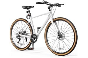 YITAHOME 700C Road Bike, 21 Speed Commuter Bicycle for Men Women, Lightweight Aluminum Frame Racing Bike, Adult Bicycle with Dual Disc Brake