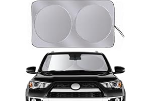 DEUTUSACC Sun Shade for Car Windshield Foldable Front Window Sun Visor 240T Reflective Fabric Blocks UV Rays and Sun, Automotive Interior Protection for Cars,Trucks, SUVs|M (63”x31.5”)