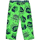 Minecraft Pajamas for Boys, Flannel Creeper Pajama Pants, Soft & Cozy Pajama Pants, Size 4 to 16