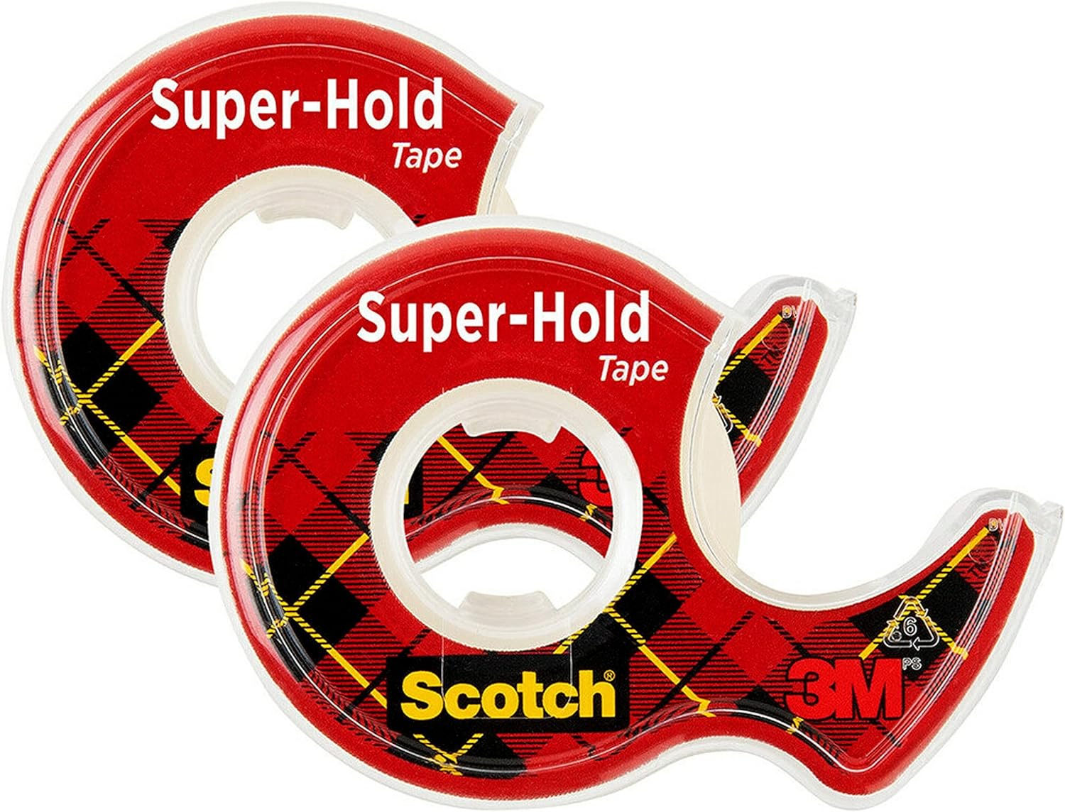 Scotch Super-Hold Tape, 2 Rolls, Transparent Finish, 50% More Adhesive, Trusted Favorite, 3/4 x 600 Inches, Dispensered (198DM-2) : Office Products