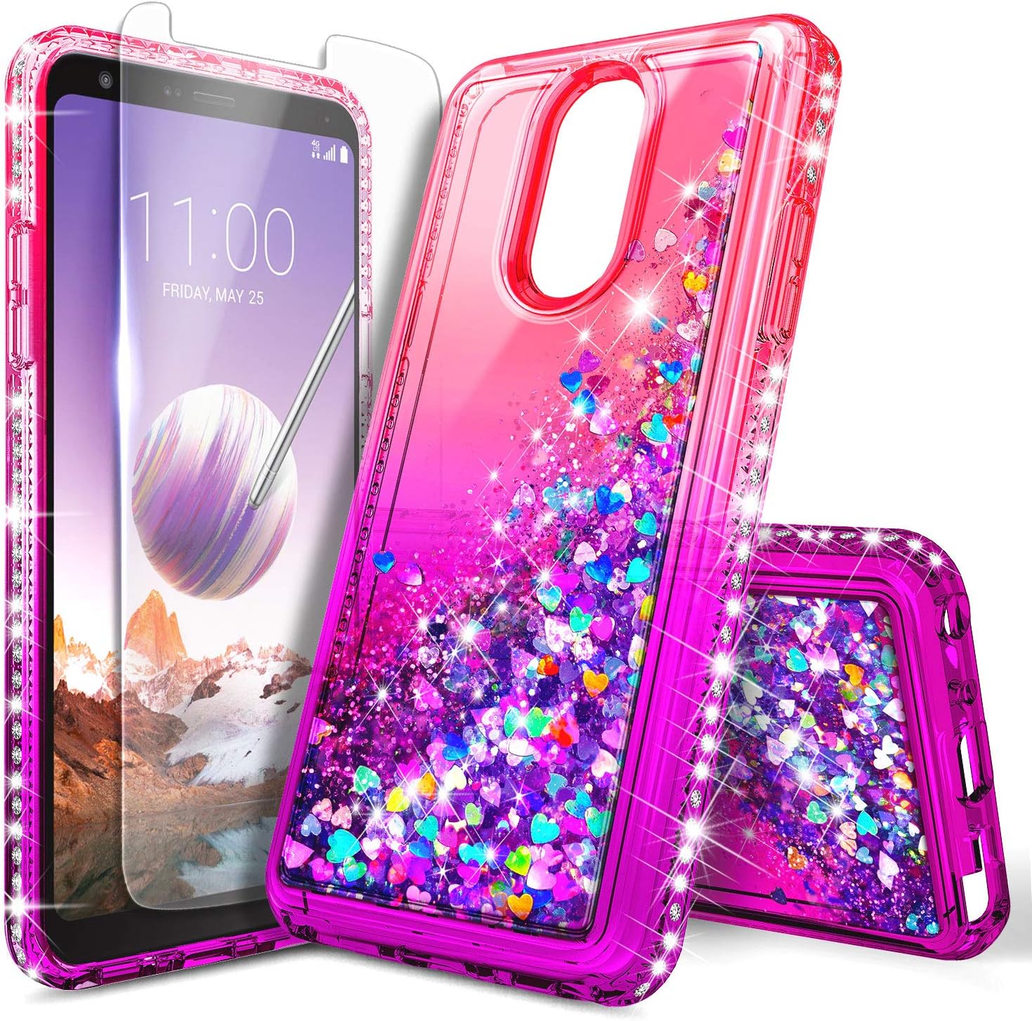 Best lg stylo 3 case pink hearts