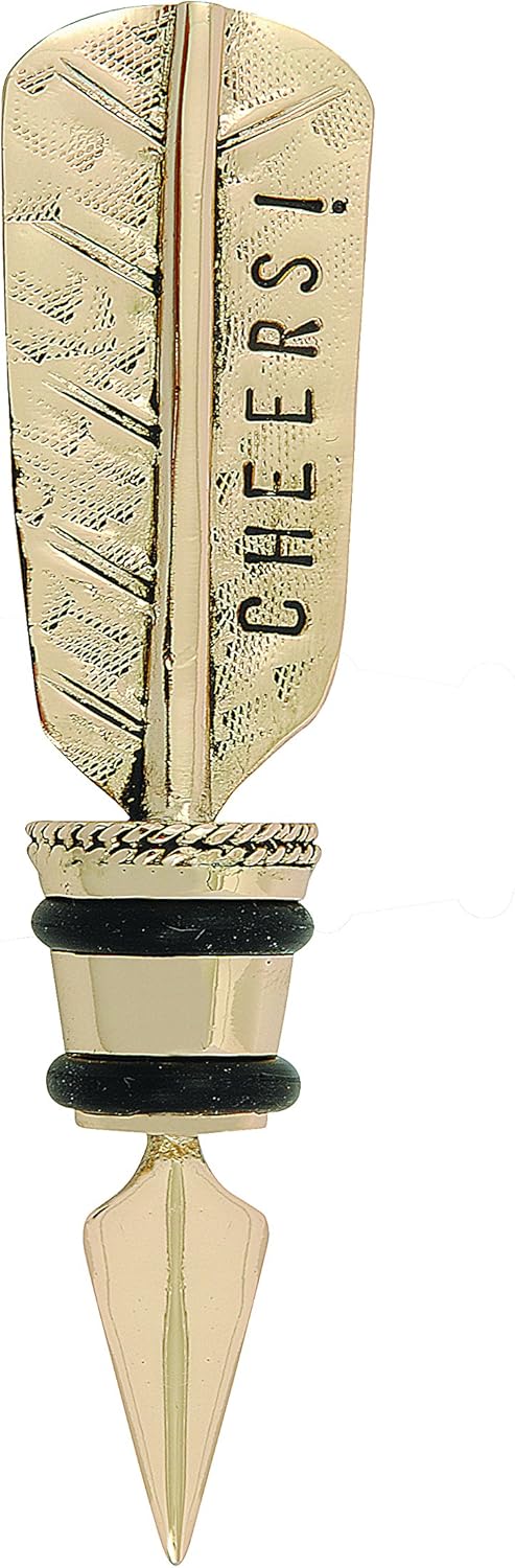 Creative Co-Op Zinc Alloy Arrow Bottle Stopper, Silver