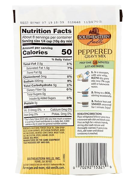 SOUTHEASTERN MILLS PEPPER GRAVY MIX, 2.75-OUNCE (PACK OF 24)