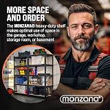 Monzana 5 Tier Heavy Duty Garage Shelving Unit 180x90x40cm Galvanised Steel view 8