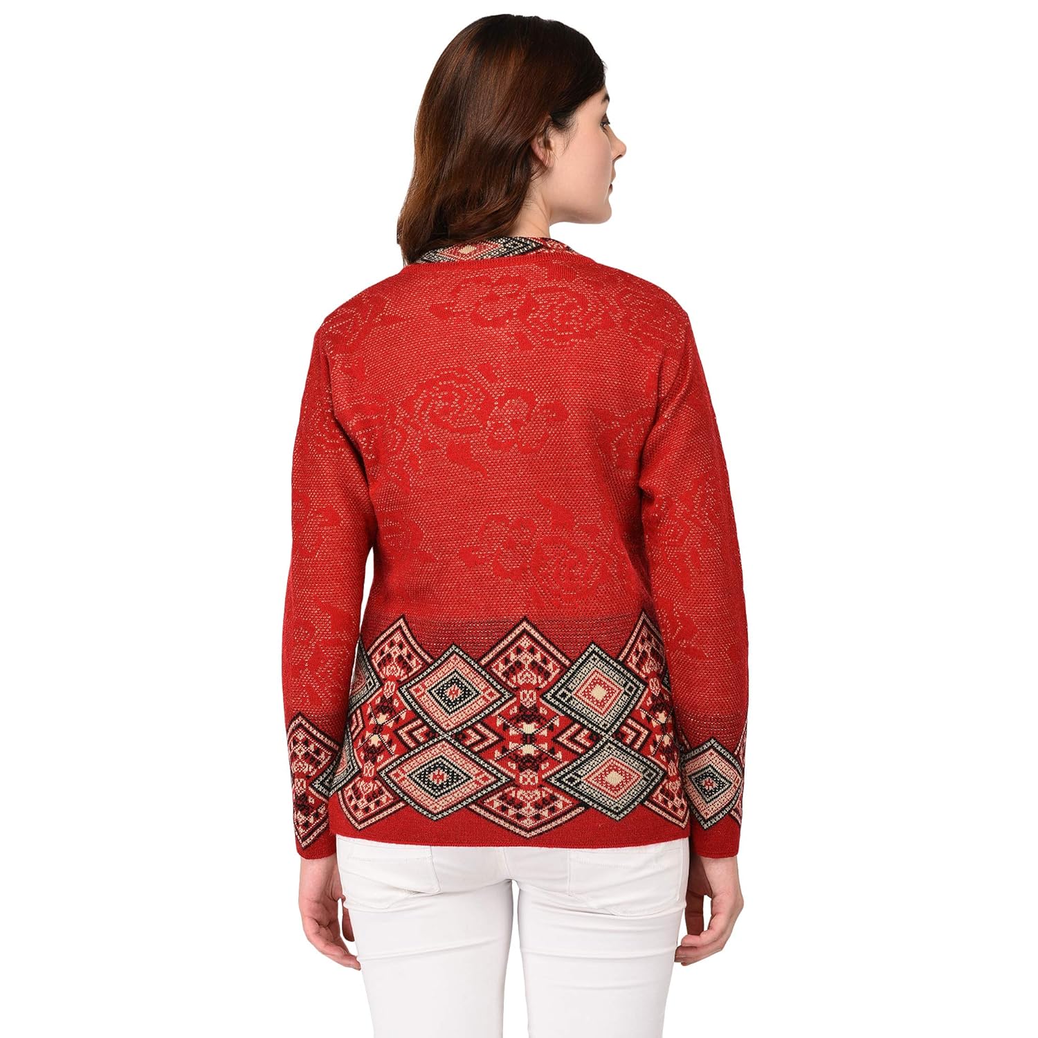 ewools woolen multicolor cardigan top sweater