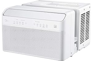 Midea 8,000 BTU U-Shaped Smart Inverter Window Air Conditioner–Cools up to 350 Sq. Ft., Ultra Quiet with Open Window Flexibil
