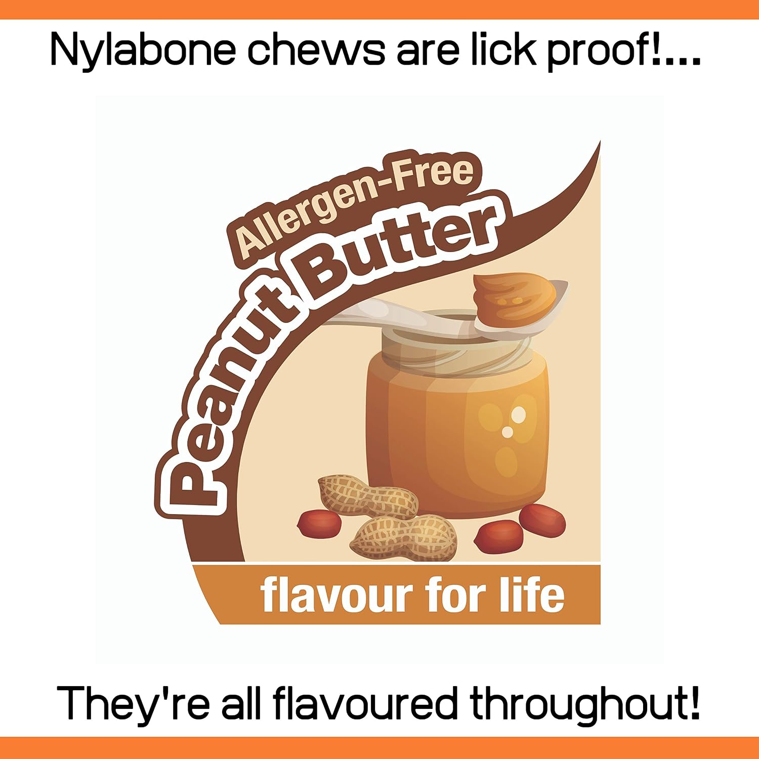 Nylabone Dura Chew Extreme Tough Dog Chew Toy Bone, Allergen Peanut Butter Flavour, M, for Dogs Up to 16 kg - Image 5