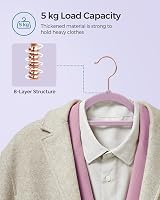 SONGMICS Velvet Hangers 50 Pcs Non-Slip 360° Hook Space-Saving Rose Gold view 2
