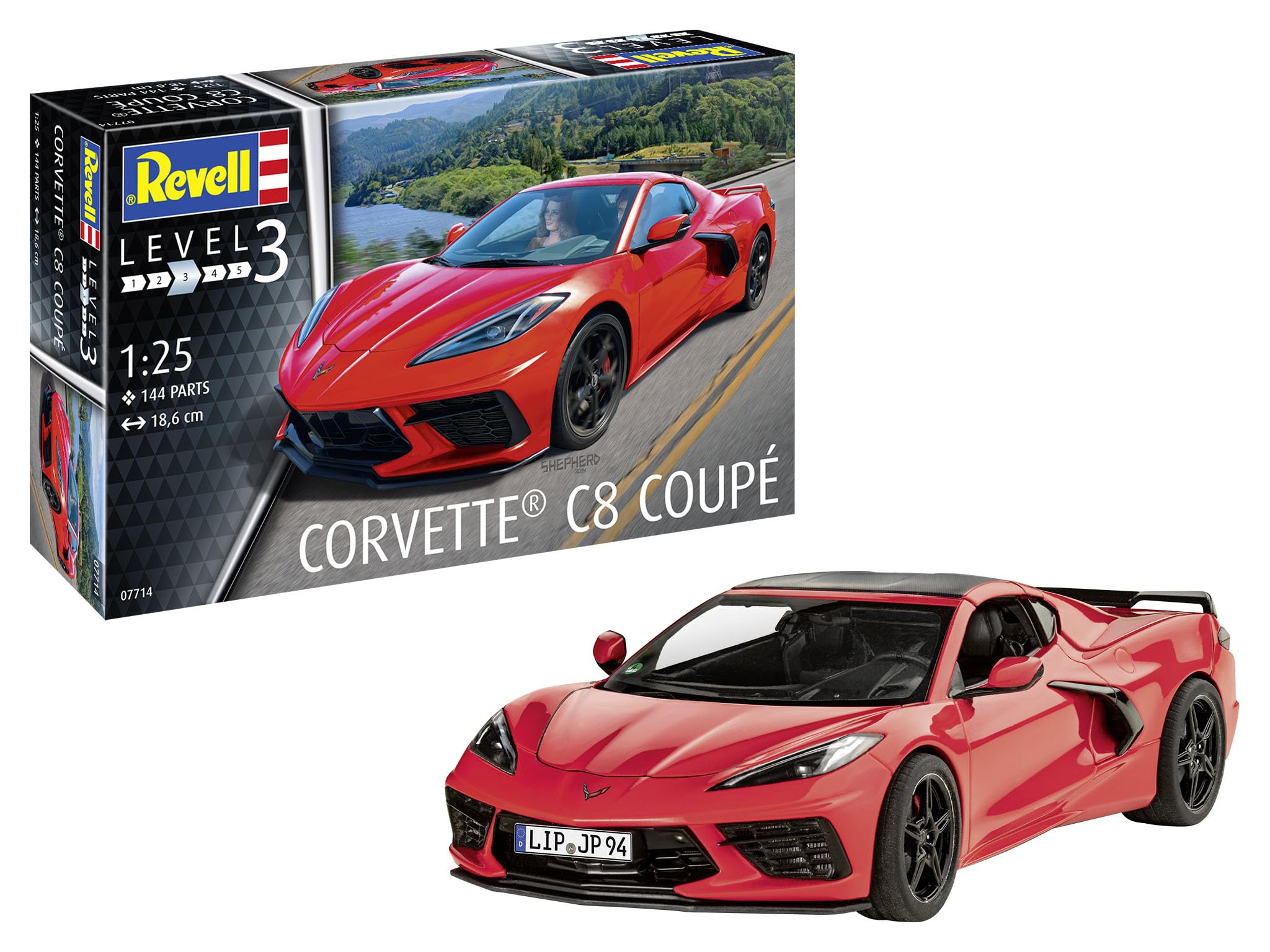 Revell 07714 Corvette C8 Coupé 1:24 Scale Unbuilt/Unpainted Plastic Model Kit
