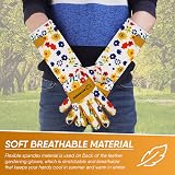 WESTWOOD FOX Leather Gardening Gloves Long Forearm Protection Yellow M view 4