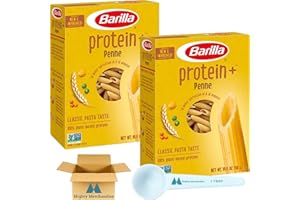 Barilla Protein Plus Penne Multigrain Pasta - 14.5 oz (Pack of 2) - With Mighty Merchandise Measuring Spoon