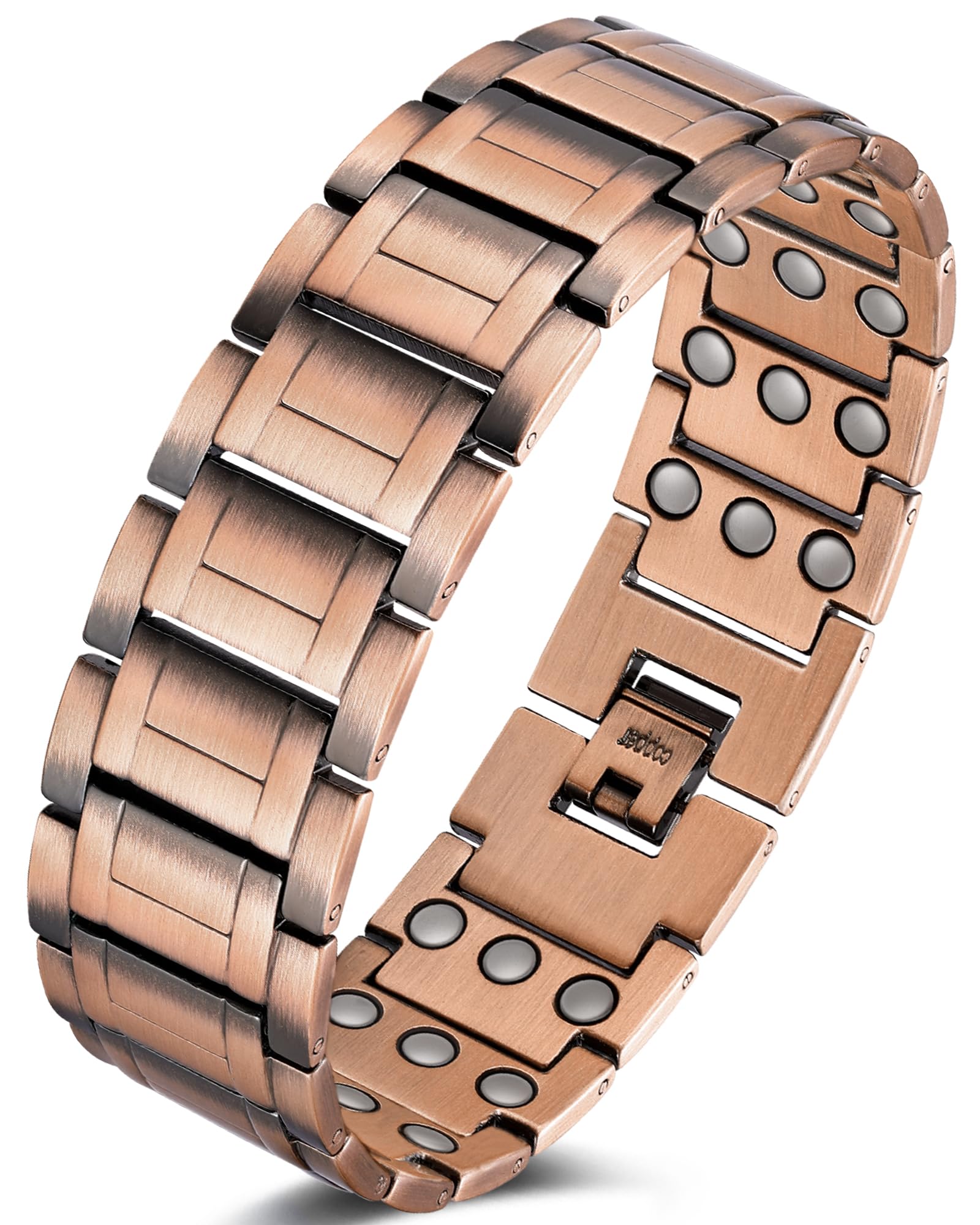 Jeracol 99.99% Soild Copper Bracelets for Men,3X Magnetic Bracelets Men with Ultra Strength Magnets,Adjustable Size&Jewelry Gift Box